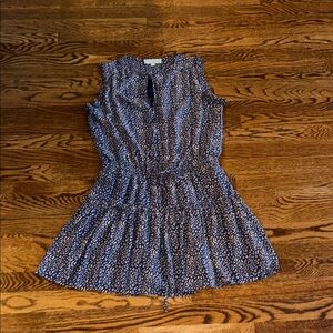 Pinch Navy and Cream Printed Tiered Sundress